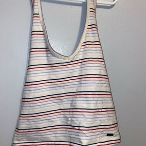 Hollister colorful striped halter top with built in bra